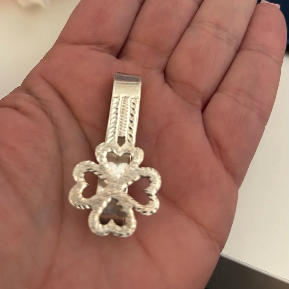 Sterling Silver 4 leaf clover imported money clip. Accessory